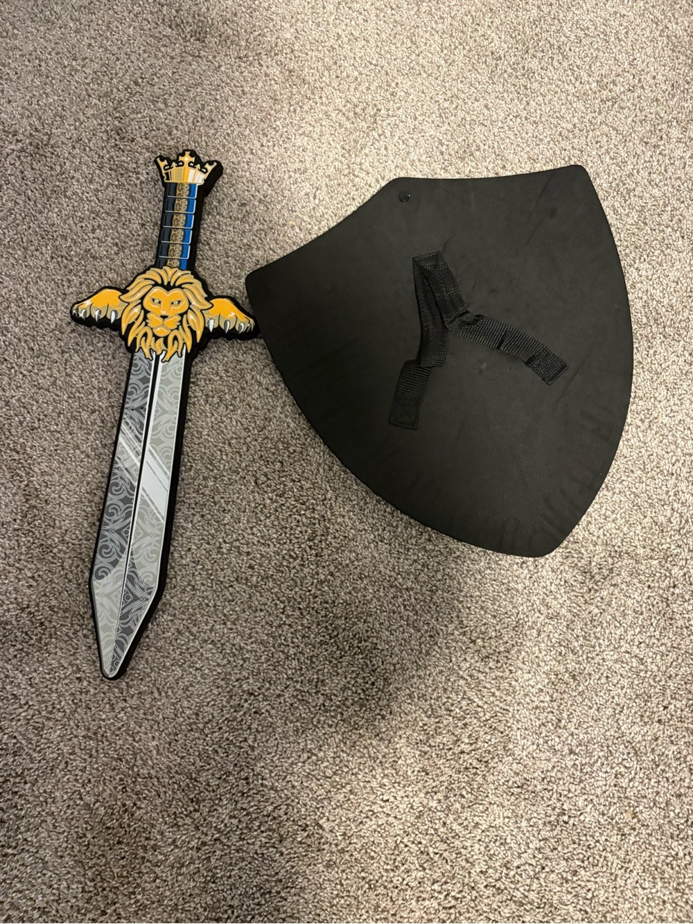 Lego Yellow Lion Sword and Black Shield Costume Set